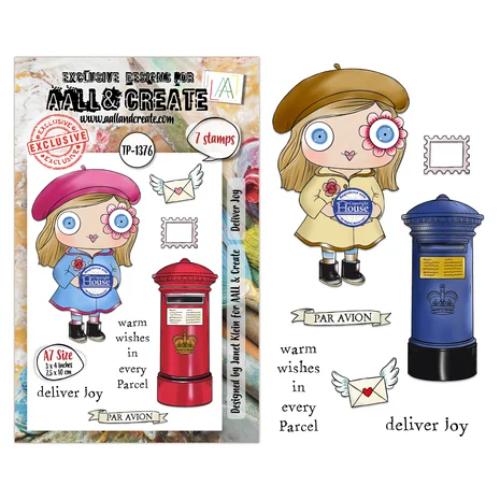Aall and Create Post & Ink A7 Stamp Sets Deliver Joy by Janet Klein (AALL-TP-1376)