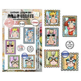 Aall and Create Post & Ink A7 Stamp Sets Miss Dee First Class by Janet Klein (AALL-TP-1378)