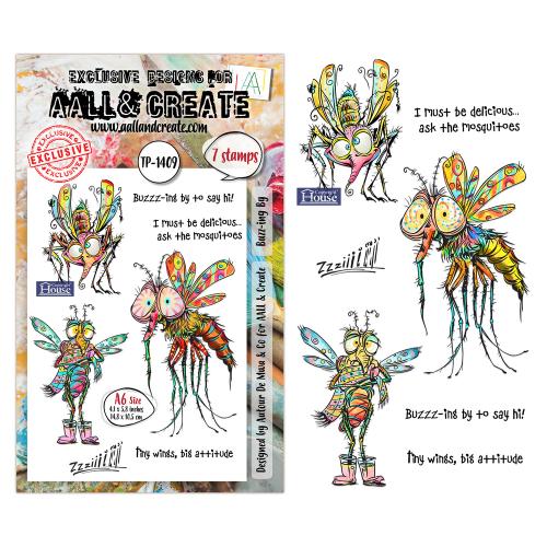 Aall and Create Pun & Paws A6 Stamp Set Buzz-ing By (AALL-TP-1409)