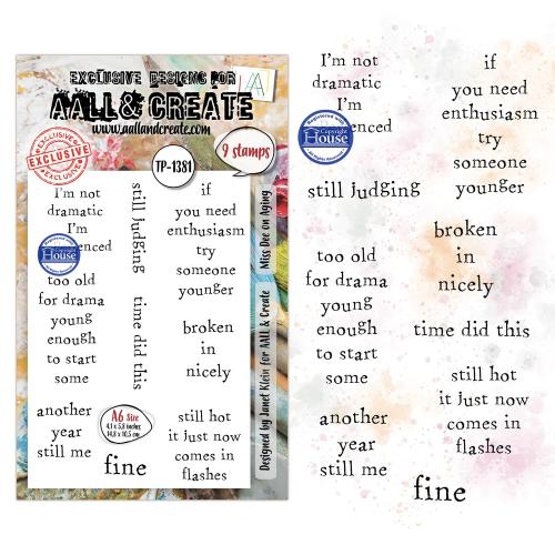 Aall and Create Dee Infiltered A6 Stamp Sets Miss Dee on Aging by Janet Klein (AALL-TP-1381)
