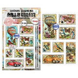 Aall and Create Dispatch Transit A6 Stamp Sets Miniature Postage Stamps by Autour De Mwa & Co (AALL-TP-1443)