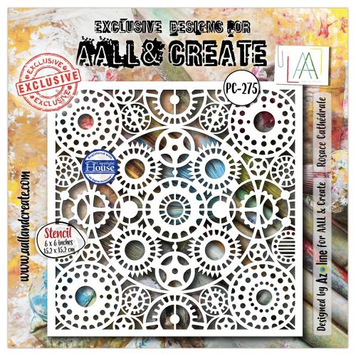 Aall and Create Dentelle Florale 6x6 Inch Stencil Rosace CathŽdrale by Azoline (AALL-PC-275)