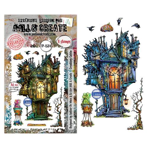 Aall and Create Whispers of Halloween A6 Stamp Sets Creaking Cabin by Autour De Mwa & Co (AALL-TP-1504)