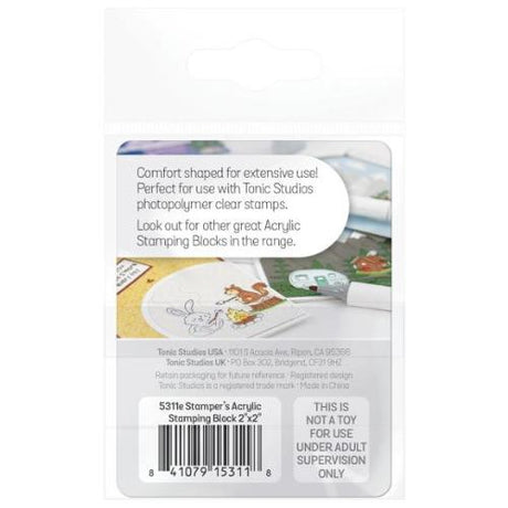 Tonic Studios - Crafters Acrylic Stamping Block - 2x2 Inch (5311e)