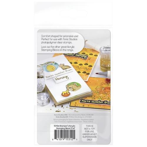 Tonic Studios - Crafters Acrylic Stamping Block - 3x4 Inch (5312e)