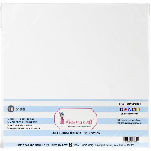 Dress My Crafts Flower Making Specialty Paper 12"X12" 10/Pkg-White, Smooth - Postage a per Actual