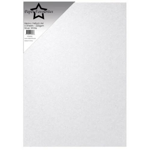 Paper Favourites Heavy Vellum A4 Silver White 220g (5pcs) (PFSS902)
