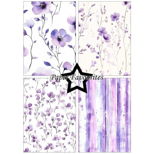 Paper Favourites Purple Floral A5 Paper Pack (PFA227)