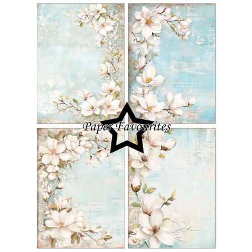 Paper Favourites Dusty Blue Magnolia A6 Paper Pack (PFA626)