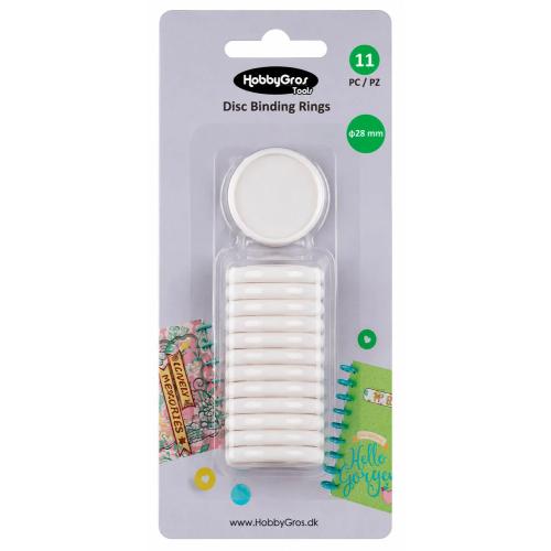 Hobbygros Disc Binding Rings White 28mm (11pcs) (HGT052)