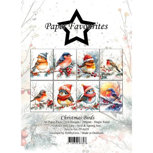Paper Favourites Christmas Birds A6 Paper Pack (PFA629)