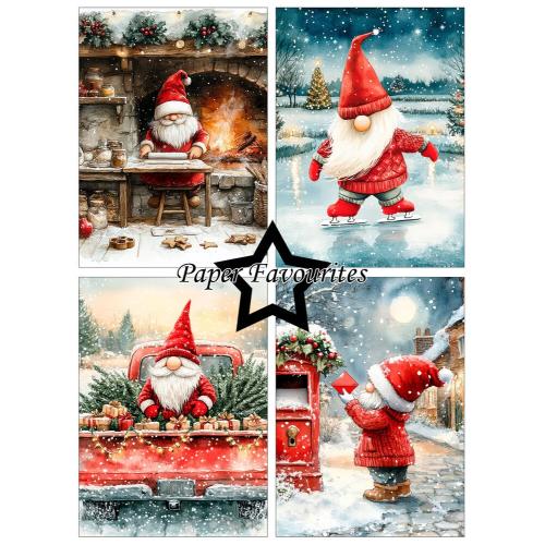 Paper Favourites Christmas Gnomes #2 A6 Paper Pack (PFA630)