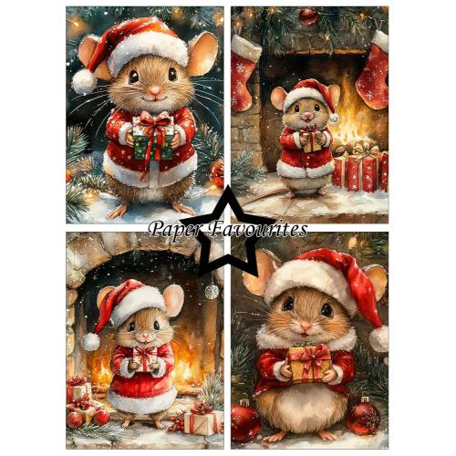 Paper Favourites Christmas Mouse A6 Paper Pack (PFA631)