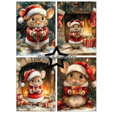 Paper Favourites Christmas Mouse A6 Paper Pack (PFA631)