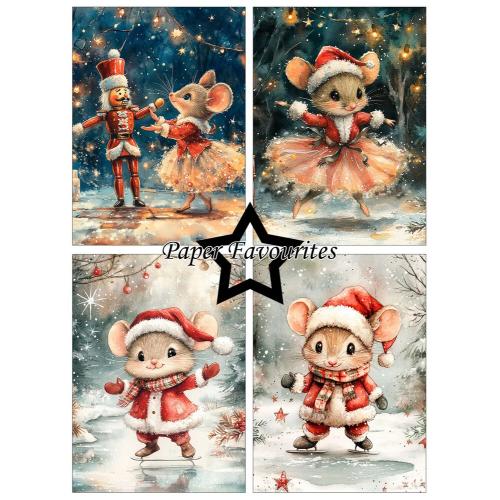 Paper Favourites Christmas Mouse A6 Paper Pack (PFA631)