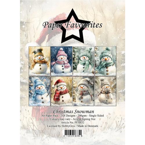 Paper Favourites Christmas Snowman A6 Paper Pack (PFA632)