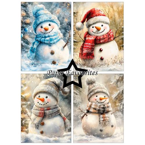Paper Favourites Christmas Snowman A6 Paper Pack (PFA632)