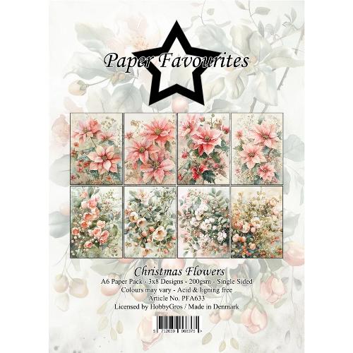 Paper Favourites Christmas Flowers A6 Paper Pack (PFA633)