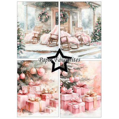 Paper Favourites Pink Christmas A6 Paper Pack (PFA635)