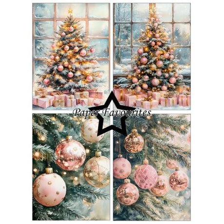 Paper Favourites Pink Christmas A6 Paper Pack (PFA635)