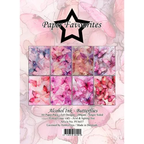 Paper Favourites Alcohol Ink Butterflies A6 Paper Pack (PFA637)