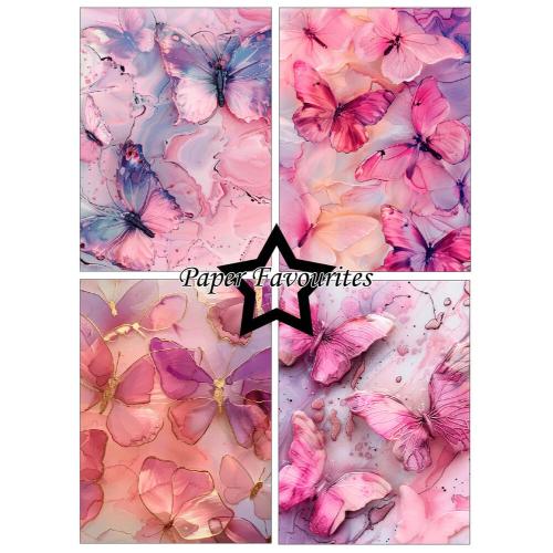 Paper Favourites Alcohol Ink Butterflies A6 Paper Pack (PFA637)