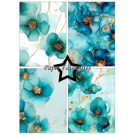 Paper Favourites Alcohol Ink Flowers A6 Paper Pack (PFA638)