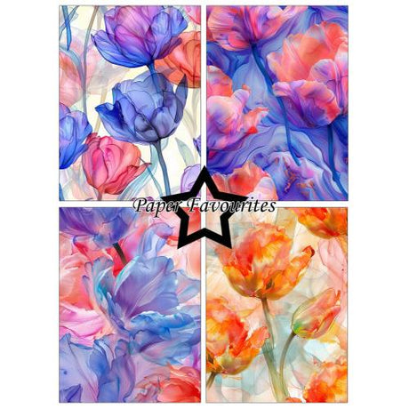 Paper Favourites Alcohol Ink Tulips A6 Paper Pack (PFA640)