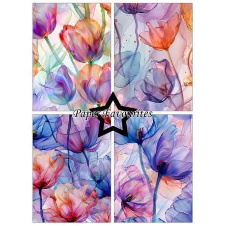 Paper Favourites Alcohol Ink Tulips A6 Paper Pack (PFA640)