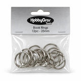 Hobbygros Book Rings 25mm (12pcs) (HGT056)
