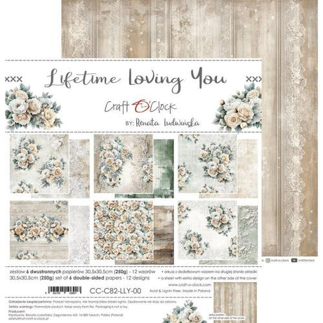 Craft O'Clock Lifetime Loving You 12x12 Inch Paper Set (CC-C82-LLY-00) - Postage as per Actual