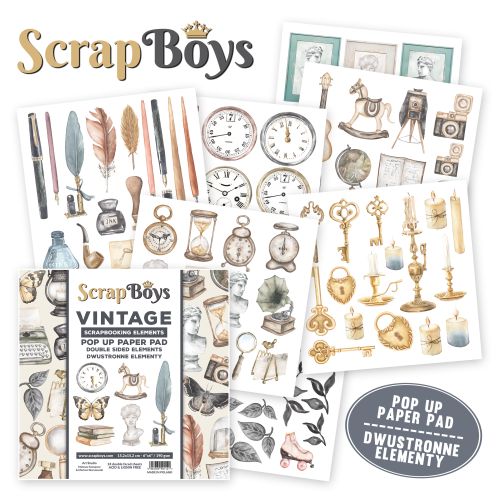 ScrapBoys Vintage 6x6 Inch Pop Up Paper Pad