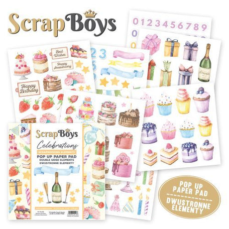 ScrapBoys Celebrations 6x6 Inch Pop Up Paper Pad