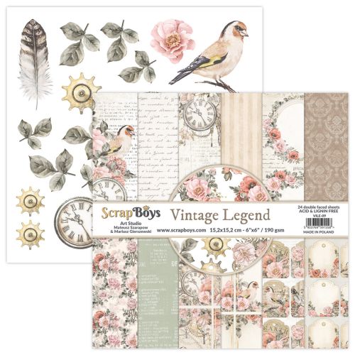 ScrapBoys Vintage Legend 6x6 Inch Paper Pad