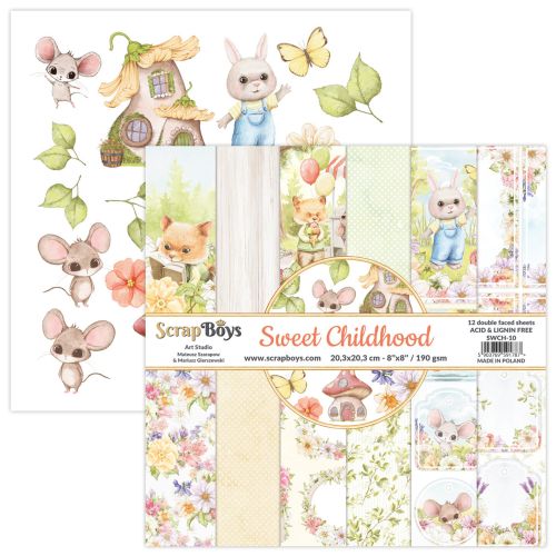 ScrapBoys Sweet Childhood 8x8 Inch Paper Pad