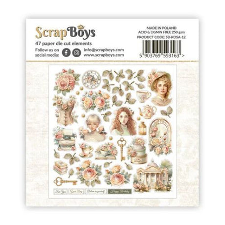 ScrapBoys Rosalia Double Sided Die Cut Elements 47 pcs