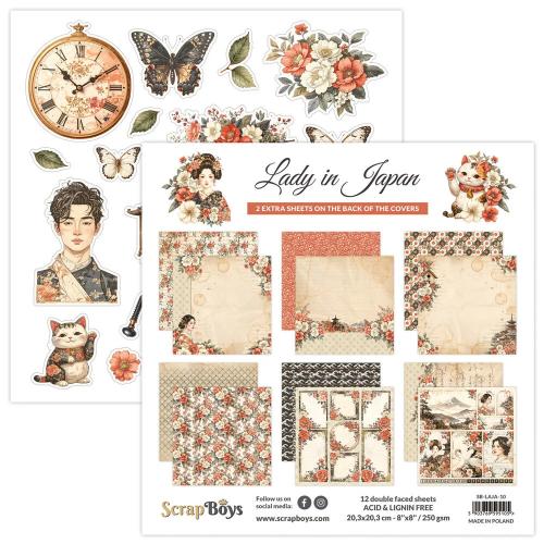 ScrapBoys Lady in Japan 8x8 Inch Paper Pad (SB-LAJA-10)