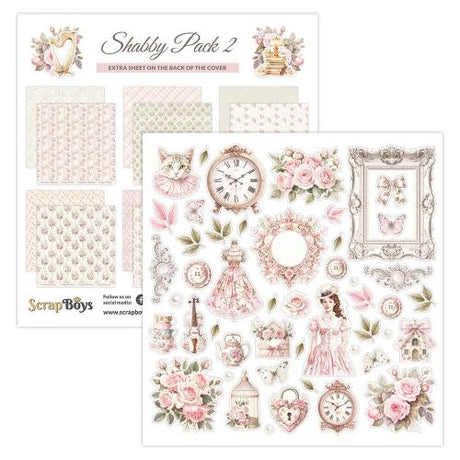 ScrapBoys Shabby Pack 2 12x12 Inch Paper Pad (SB-SHPA2-08) - Postage as per Actual