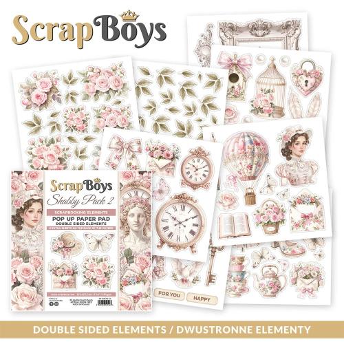 ScrapBoys Shabby Pack 2 6x6 Inch Pop Up Paper Pad (SB-SHPA2-11)