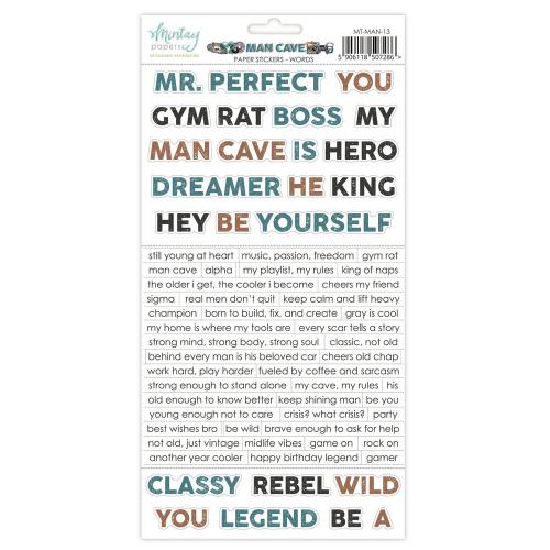 Mintay Man Cave 6x12 Inch Paper Stickers Words (MT-MAN-13) - Postage as per Actual