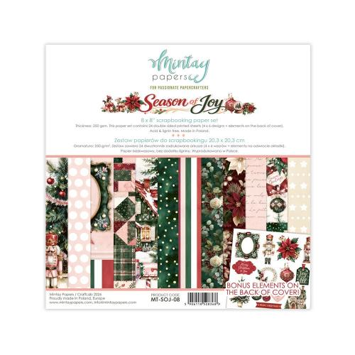 Mintay Season of Joy 8x8 Inch Scrapbooking Paper Set (MT-SOJ-08)