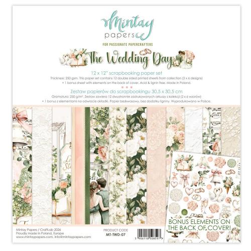 Mintay The Wedding Day 12x12 Inch Scrapbooking Paper Set (MT-TWD-07) - Postage as per Actual