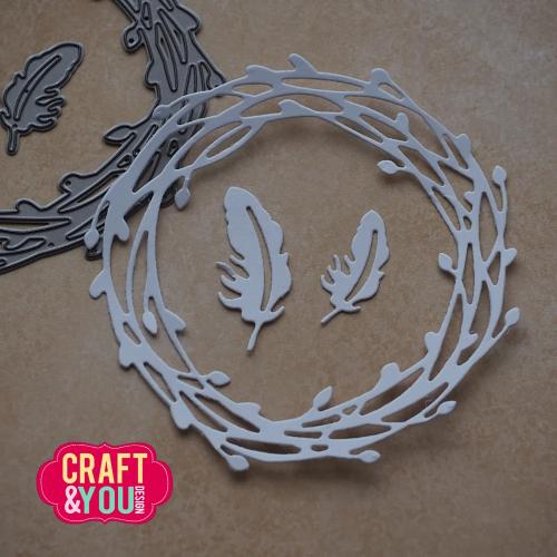 Craft & You Design Willow Wreath with Feathers Dies (CW407)
