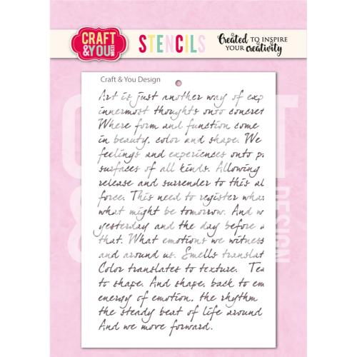 Craft & You Design Handwritten Tekst A6 Stencil (SC018)