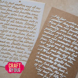 Craft & You Design Handwritten Tekst A6 Stencil (SC018)