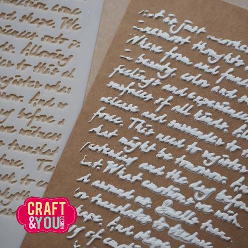 Craft & You Design Handwritten Tekst A6 Stencil (SC018)