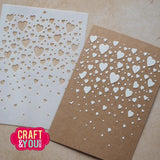Craft & You Design Floating Hearts A6 Stencil (SC019)