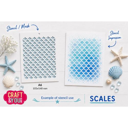 Craft & You Design Scale Pattern A6 Stenci (SC021)