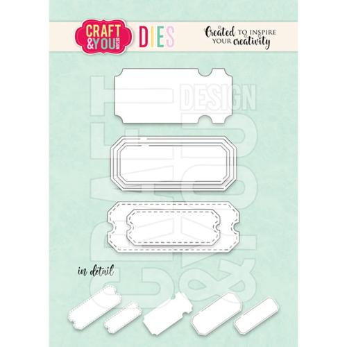 Craft & You Design Tickets Set Dies (CW295)