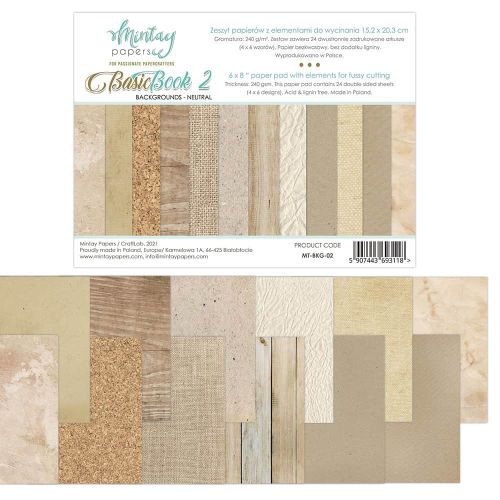 Mintay Papers - 6 x 8 Basic Book - Backgrounds - Neutral - (MT-BKG-02)